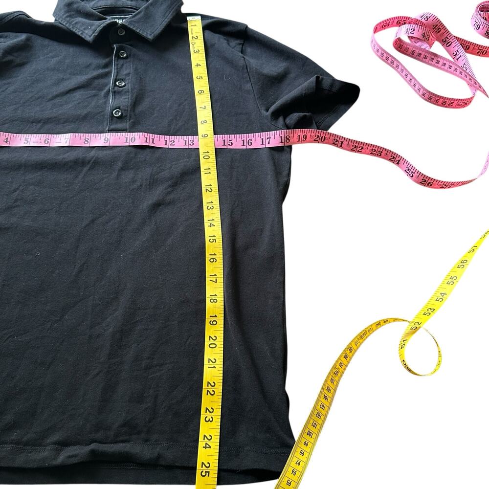 Express Women Black 4 Button Front Pointed Collar Short Sleeve Polo Shirt S/P - Picture 3 of 8